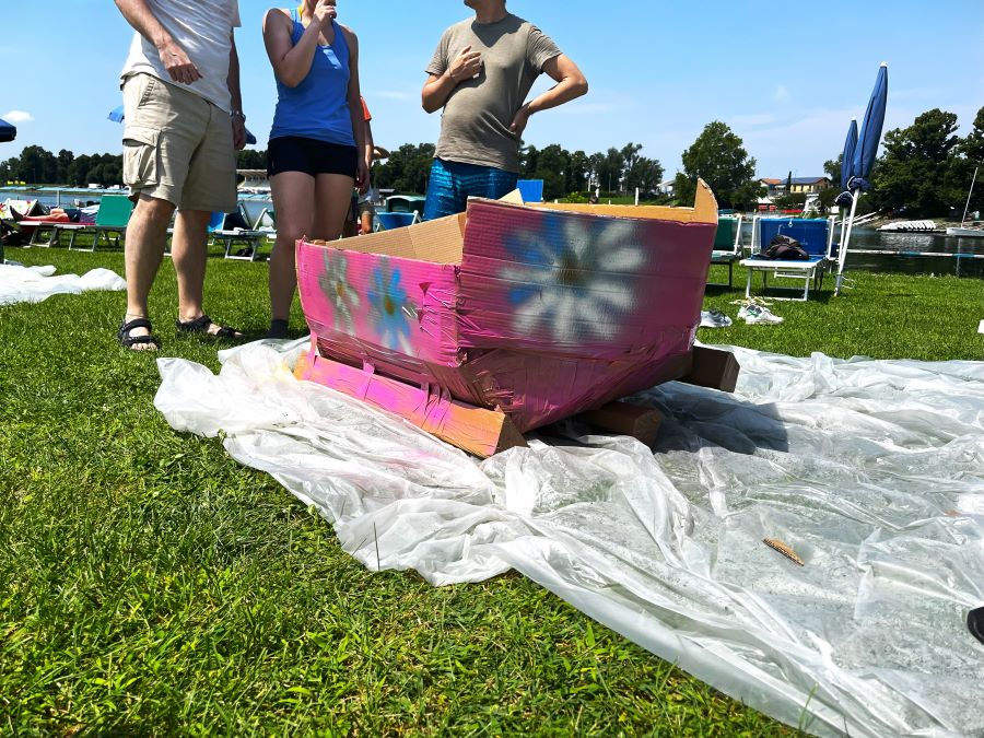 Team Building Carton Boat