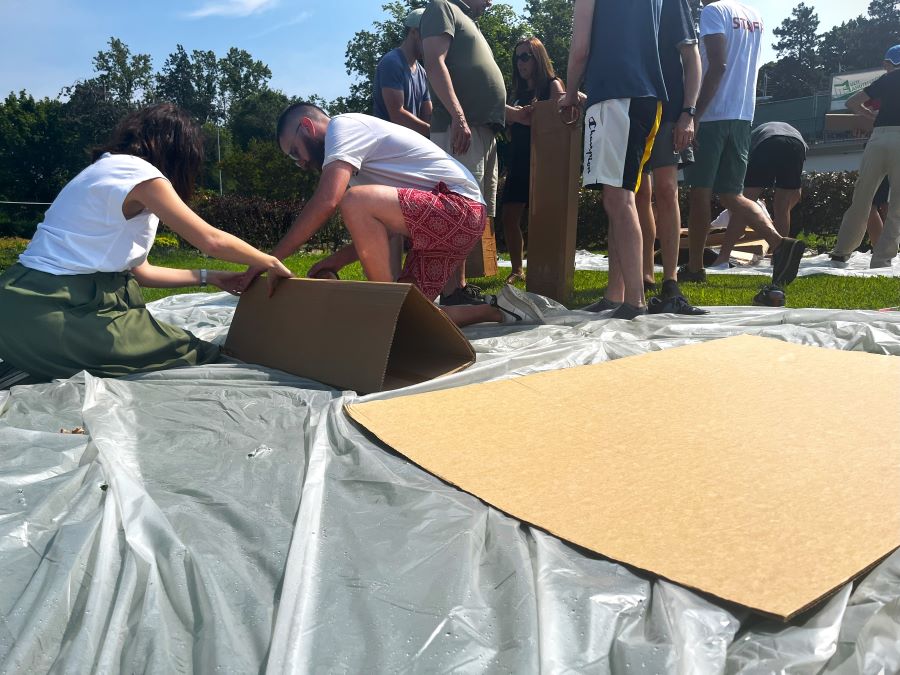 Team Building Carton Boat