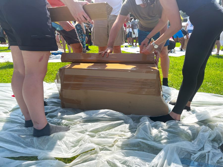 Team Building Carton Boat